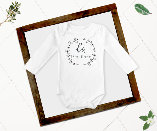 Load image into Gallery viewer, Wreath Personalized Baby Bodysuit
