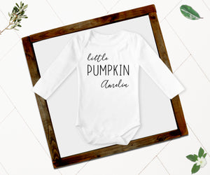 Little Pumpkin Personalized Baby Bodysuit