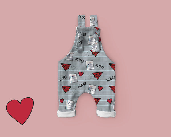 Load image into Gallery viewer, Paper Airplane Heart Overalls