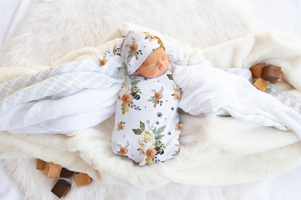 Load image into Gallery viewer, Earthtone Floral Swaddle
