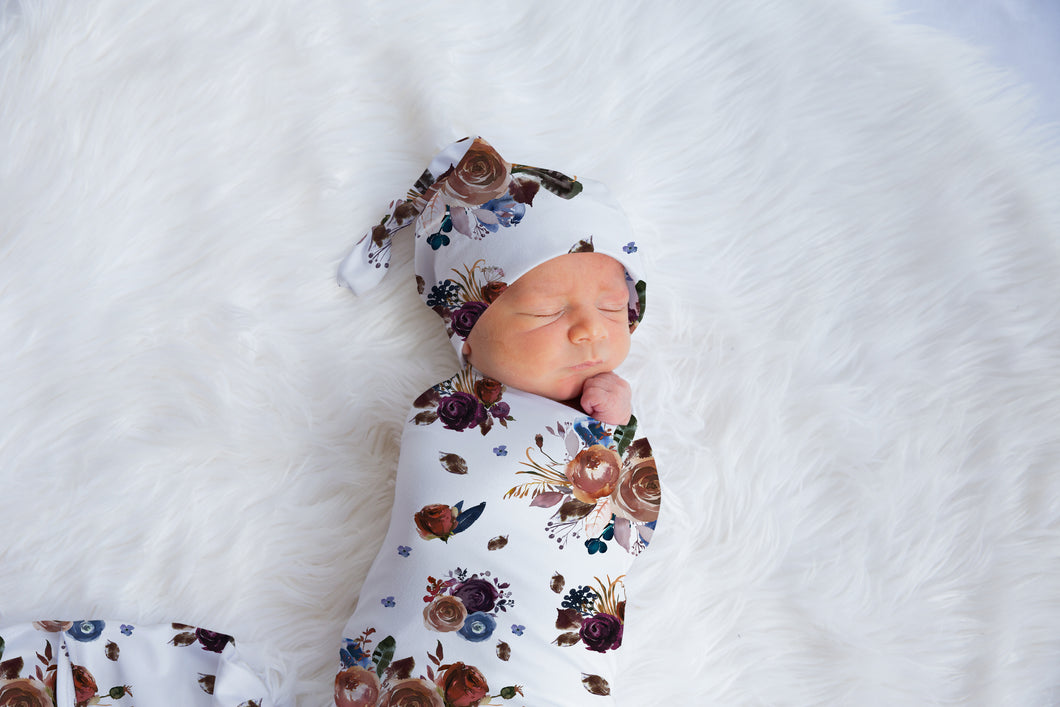 Warm Fall Floral Swaddle