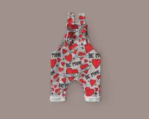 Mom Heart Be Mine Overalls on Gray