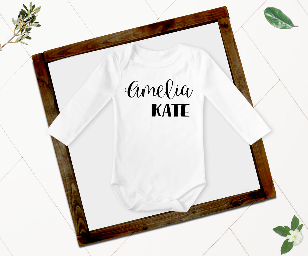 Two Font Personalized Baby Bodysuit