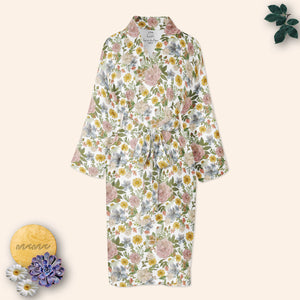 Vintage Olive and Blush Floral Mama Robe