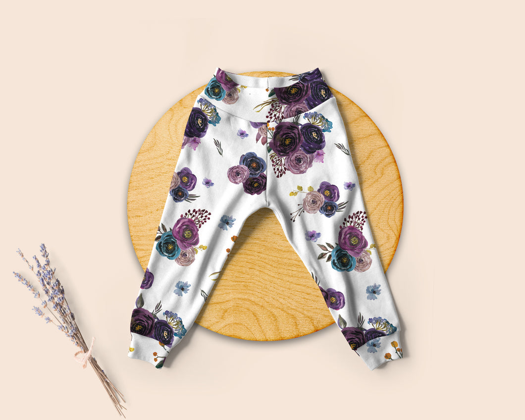 Violet and Plum Floral Legging